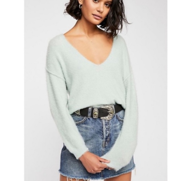 Free People Sweaters - FREE PEOPLE | Princess V Neck Fuzzy Sweater New!